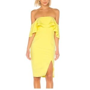 Bardot Strapless Yellow Dress